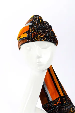 Velvet Paisley Turban Hat