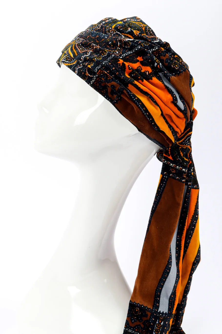 Velvet Paisley Turban Hat