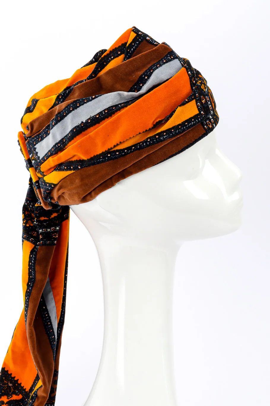 Velvet Paisley Turban Hat