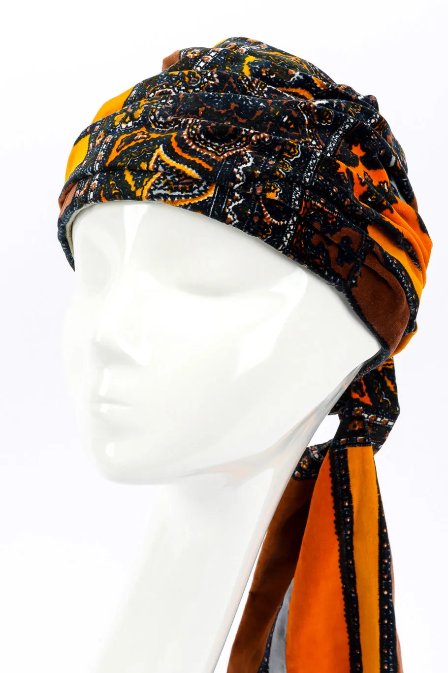 Velvet Paisley Turban Hat