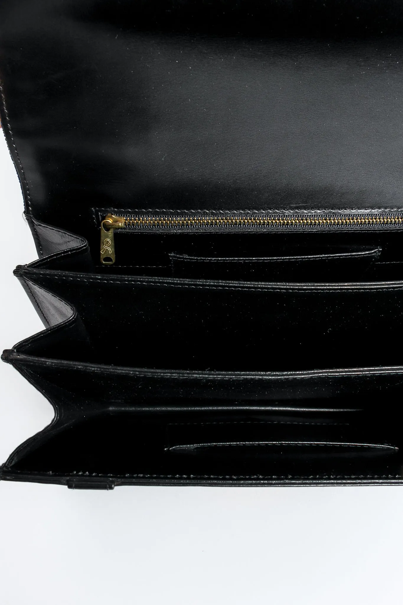 Velvet Stripe Leather Accordion Bag