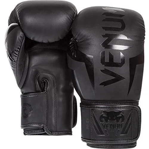 Venum US-VENUM-1392-14oz-Black Elite Boxing Gloves, Men's 14oz (Matte/Black)