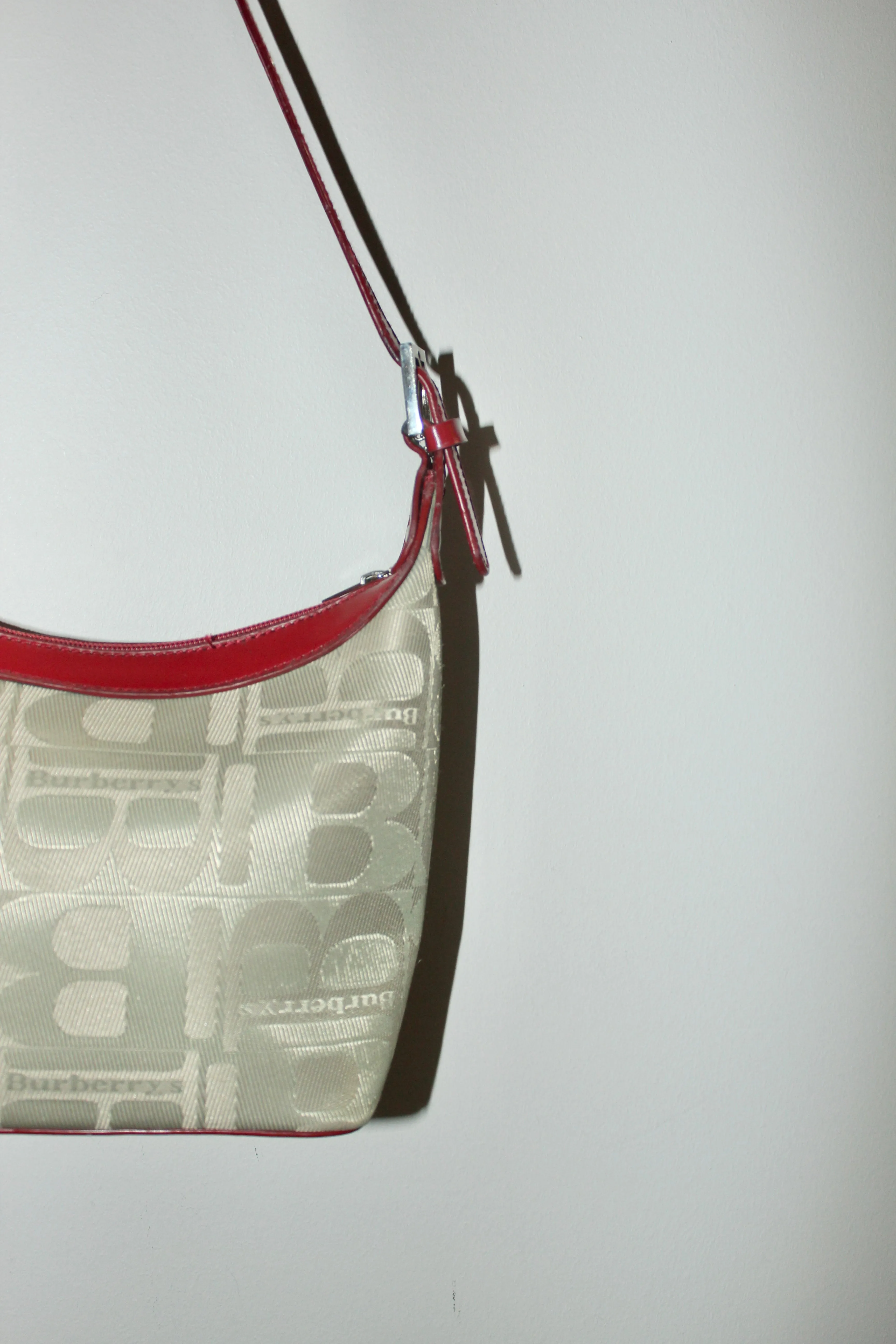 Vintage 90s Burberry Embossed Shoulder Purse