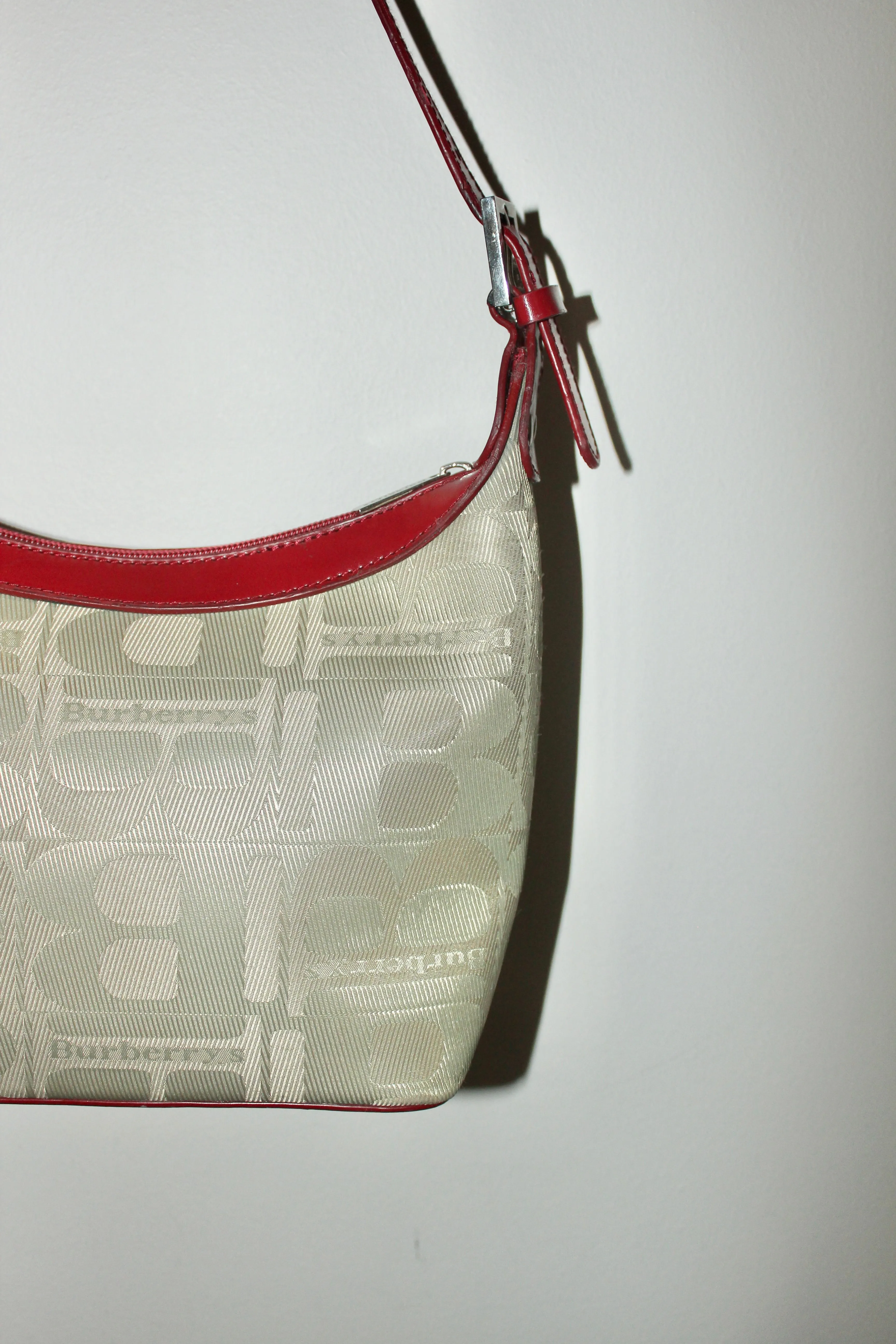 Vintage 90s Burberry Embossed Shoulder Purse