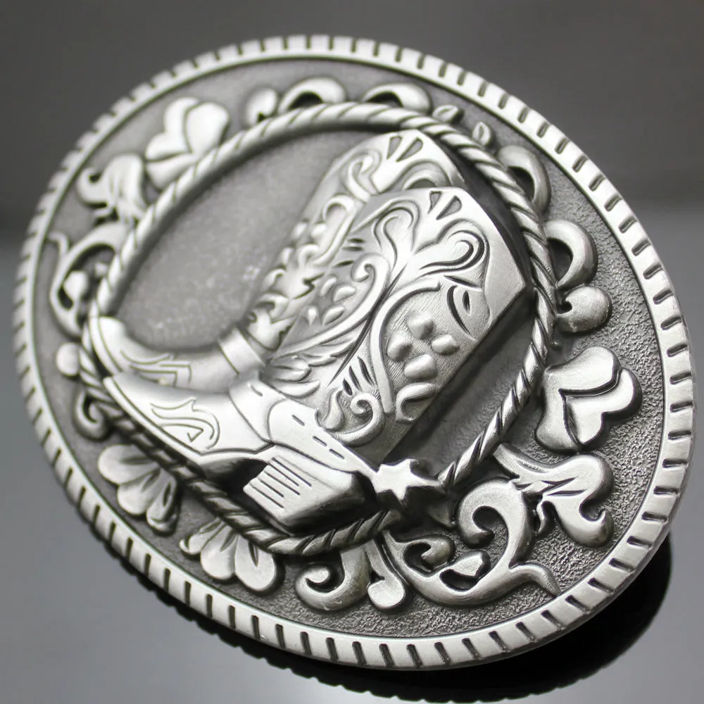 Vintage Silver Western Cowboy Cowgirl Boots  Shoes Spur Rodeo Belt Buckle Line Dance Gift Jewelry Accessories