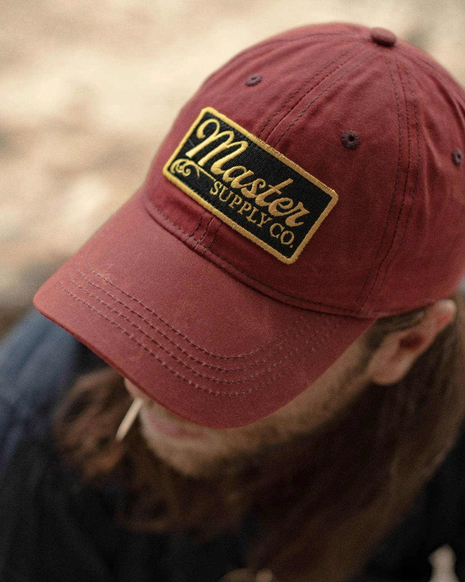 Waxed Canvas Cap: Burgundy