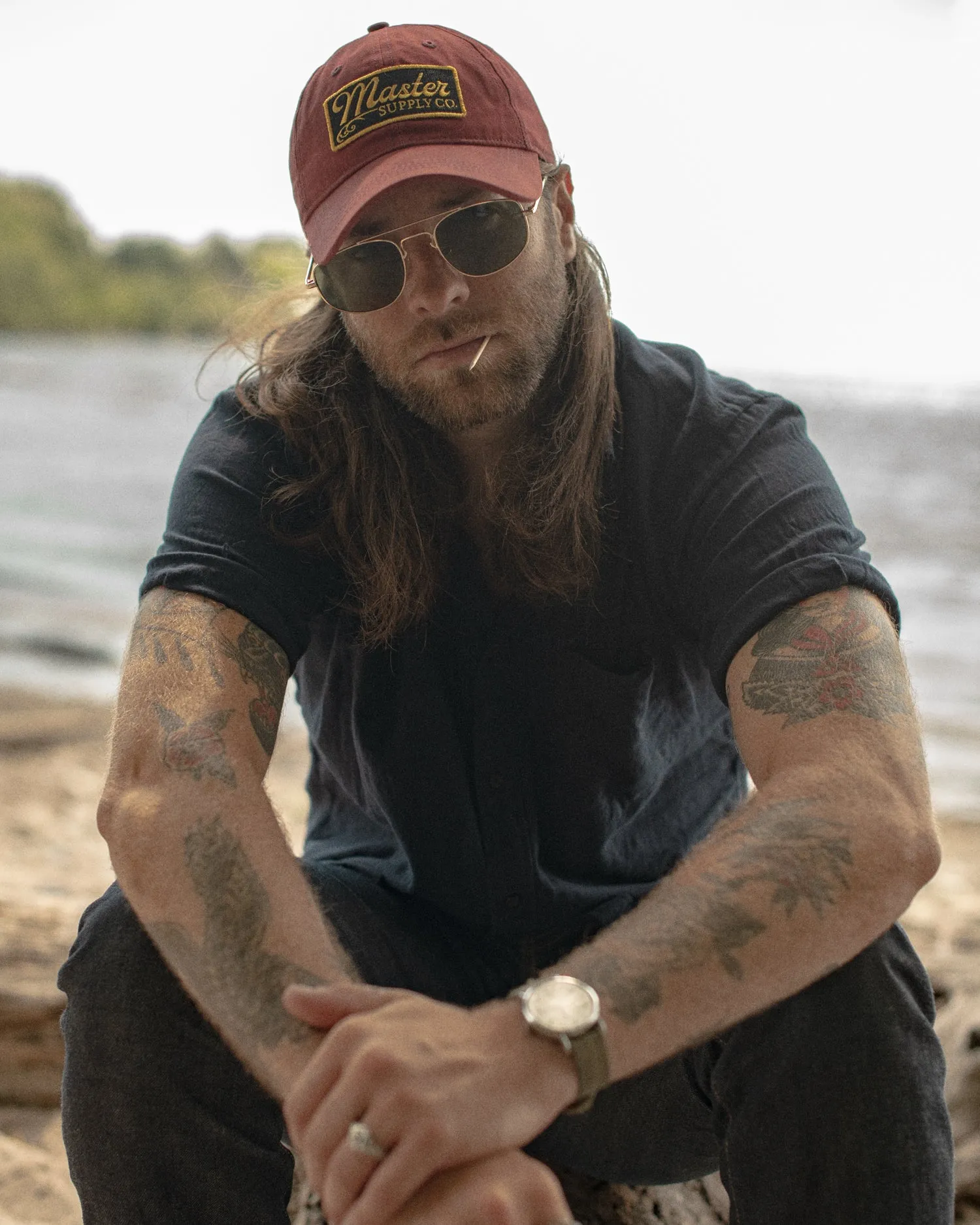 Waxed Canvas Cap: Burgundy