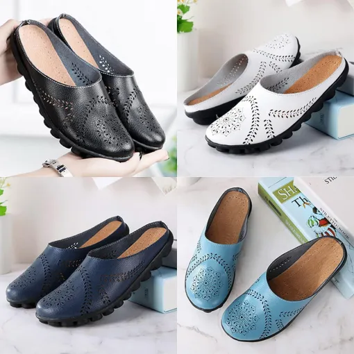 Wide Toe Box & Wide Size Leather Mules – Basic Colors
