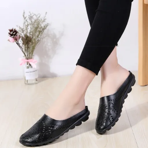 Wide Toe Box & Wide Size Leather Mules – Basic Colors