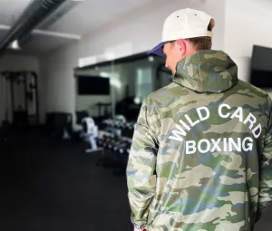 Wild Card Boxing Old School Logo Windbreaker - Green Camo