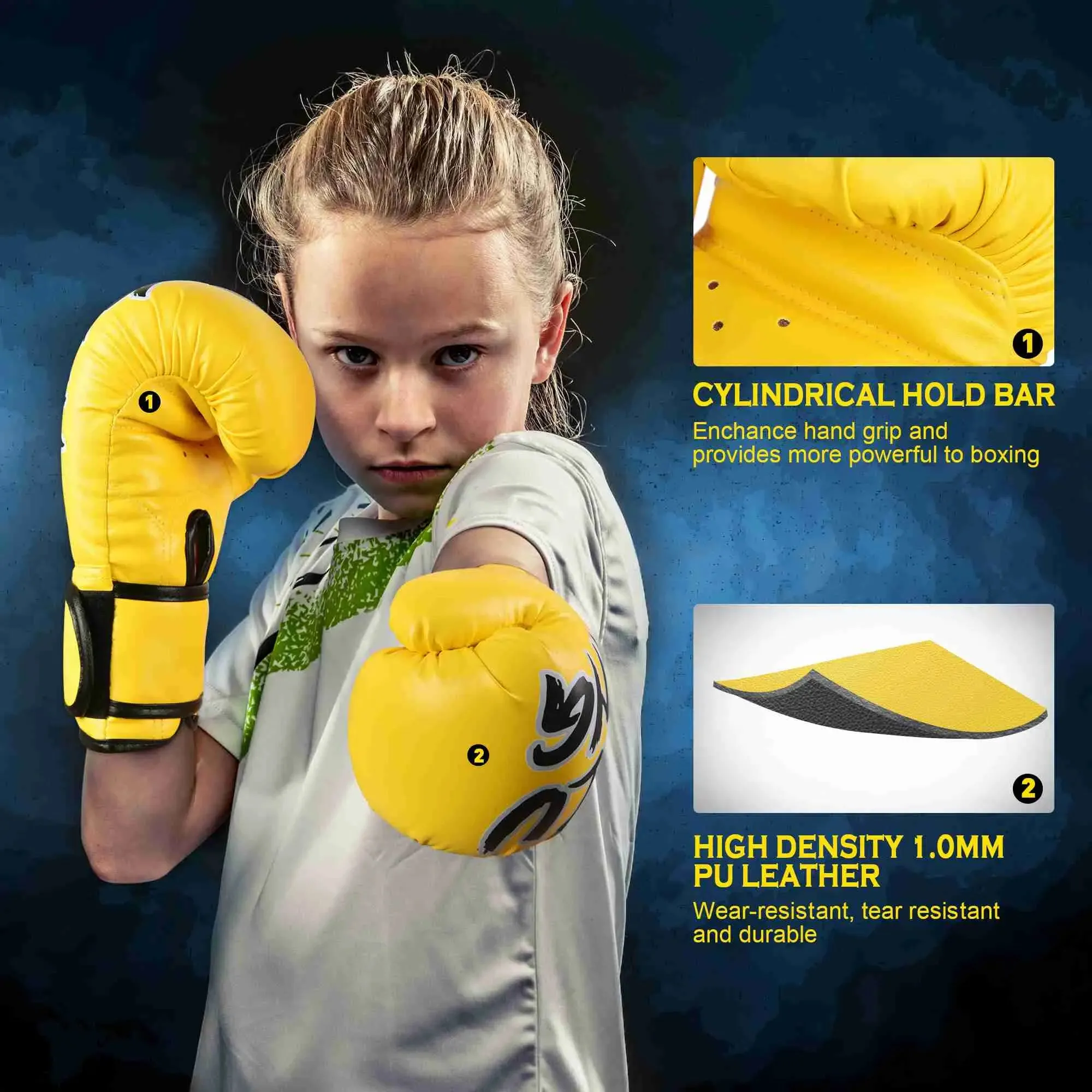 Xinluying Youth Boxing Gloves for MMA, Muay Thai & Kickboxing Training