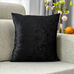 ZTC10 Square Velvet Pillow Cover (Set of 2) Beauty Acrylic Color: Black