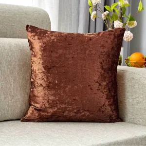 ZTC10 Square Velvet Pillow Cover (Set of 2) Beauty Acrylic Color: Brown