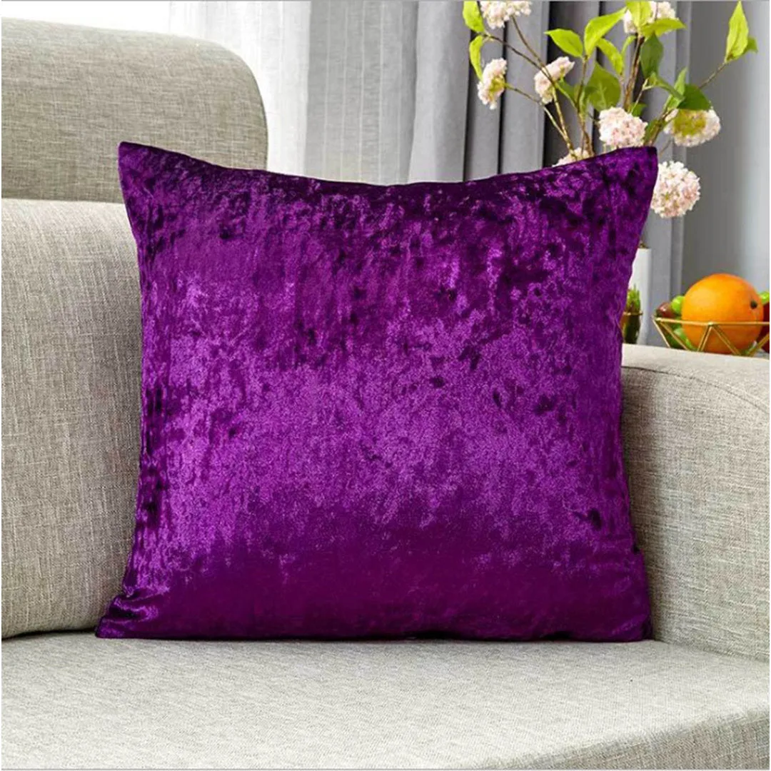 ZTC10 Square Velvet Pillow Cover (Set of 2) Beauty Acrylic Color: Purple